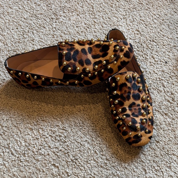 J. Crew Shoes - J. Crew Leopard Print Loafers with Gold Studs